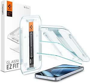 Protector de pantalla Spigen Glas.tR EZ Fit para Google Pixel 10, Pixel 10 Pro, Pixel 9, Pixel 9 Pro, paquete de 2, fácil instalación, alta definición, dureza 9H, antirrayas