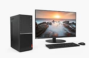 Lenovo V55t-15API - Ordenador de sobremesa (AMD Ryzen 3 3200G, 8 GB de RAM, SSD de 256 GB, Gráficos integrados AMD Radeon Vega 8, Windows 10 Pro), Negro, - Teclado QWERTY en español, Ratón USB negro
